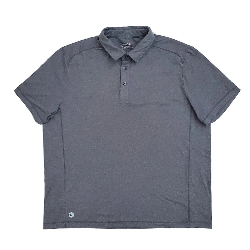 UNTUCKit Mens XL Gray Polo Shirt Short Sleeve Performance Stretch‎ Golf Casual